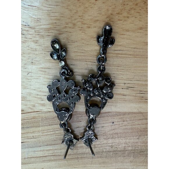 Sedgwick Silver-Tone Dangle Earrings With Rhinestones - Picture 5 of 8